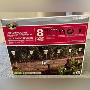 Hampton Bay LED low voltage pathway and spotlight kit 8 pack